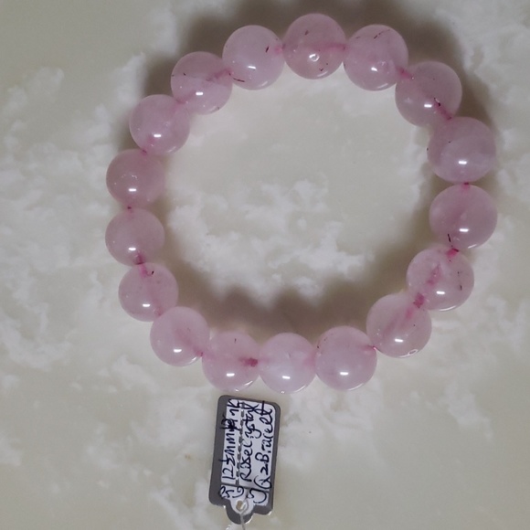 Pink Rose Crystal Quart Bracelet 12.50mm - Picture 1 of 4